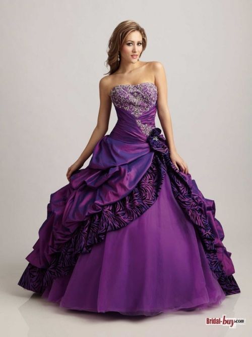 Girl purple ball gown dresses