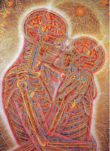metaphysical-ataxia:  Alex Gray paintings: “Praying”, “The Kiss”, “Kissing”