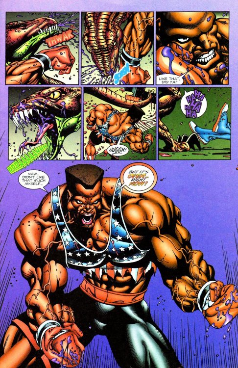 superheroesincolor:Killer Instinct #1 - Enemy of My Enemy (1996)  TJ Combo vs Riptor Story Art Holco