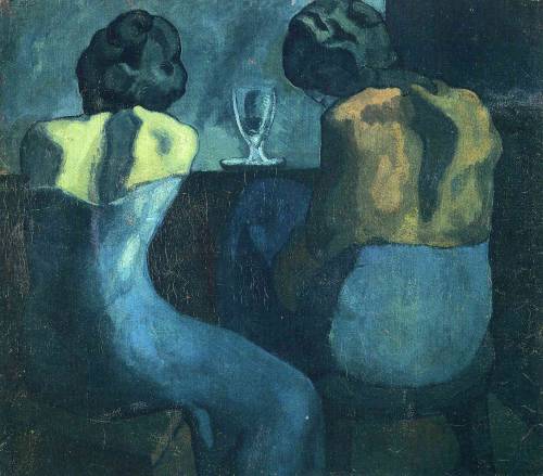 artishardgr:  Pablo Picasso - Two women sitting at a bar 1902 HD