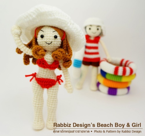 rabbiz:Amigurumi Beach Boy &amp; GirlPhoto &amp; Pattern by : Rabbiz Design AmigurumiFanpage: http:/