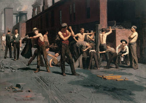 Thomas Pollock Anshutz (Newport, Kentucky, 1851 - Philadelphia 1912); The ironwonkers’ noontime, 1880; oil on canvas, 60,6 x 43,2 cm; M. H. De Young memorial museum, San Francisco