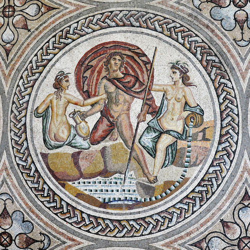 hildegardavon:archaeologsNymphsHylas and the Nymphs, a Gallo-Roman mosaic, 3rd centuryMusée of Saint