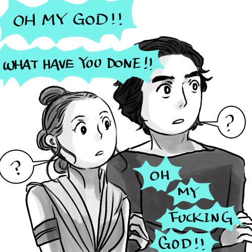 1ericayu1: My Reylo doodles (37/?) The Tattoine ending.