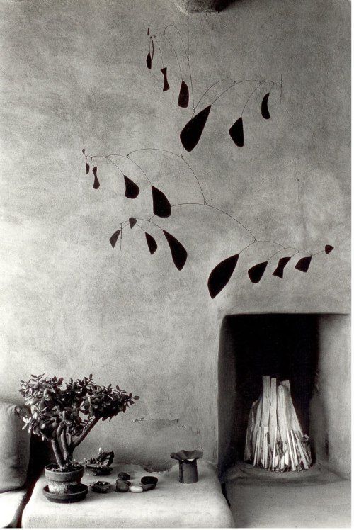 theantidote: Myron Wood (1921-1999): Mobile by Alexander Calder  Georgia O’Keeffe’s house in Abiqui,