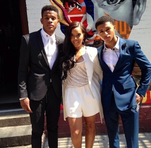 adoreangela: Angela on the set of Diggy’s video shoot yesterday with Trevor Jackson and Diggy.