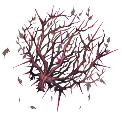 Bloodbrush (CR 2)Have you ever thought about how terrifying a semi-sentient tumbleweed would be? The fine people who brought us Pathfinder did! Behold the Bloodbrush!
[[MORE]]This dried-out clump of thorny brush has torn free of its roots and seems...