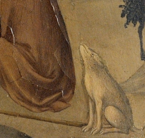 Sano di Pietro - The Annunciation (c. 1450). Detail.