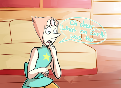 kurokoccheerio:  what if pearl got hiccups for the first time and amethyst was the only one who knew what they were since she’s the only one who eats