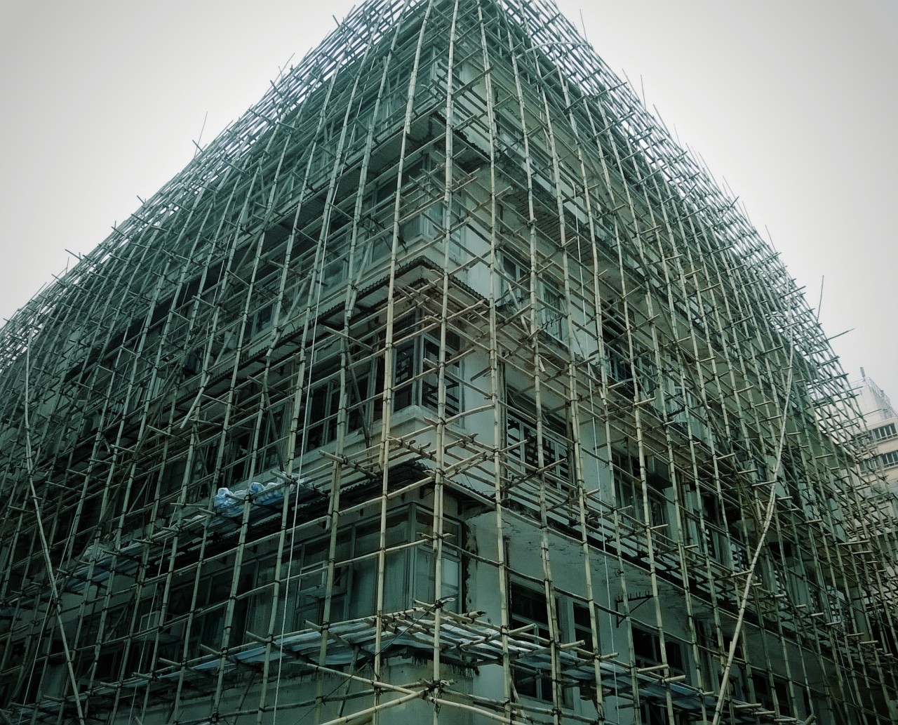 mikasavela:  The irony of the skillfully curvy scaffolding, simple temporary architectural