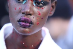 amen69fashion:  Ajak Deng Backstage at Givenchy A/W 15 