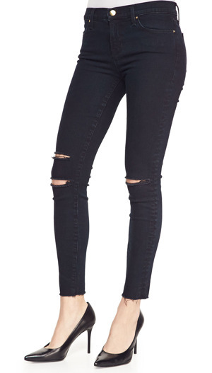 J Brand Jeans Cropped Destroyed Skinny Jeans