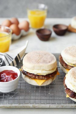 fattributes:  Sausage, Egg, and Cheese English