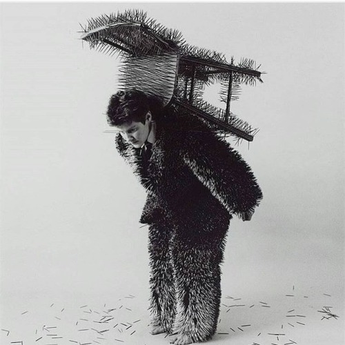 thisobscuredesireforbeauty:
“ Ann Hamilton, body object series #13, toothpick suit/chair, 1984.
Source
”