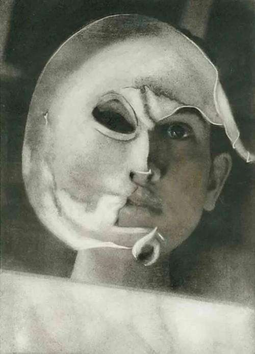 nobrashfestivity: Joy Goldkind Mask 1998 Bromoil print Provided by the artist - Joy Goldkind LL/9995