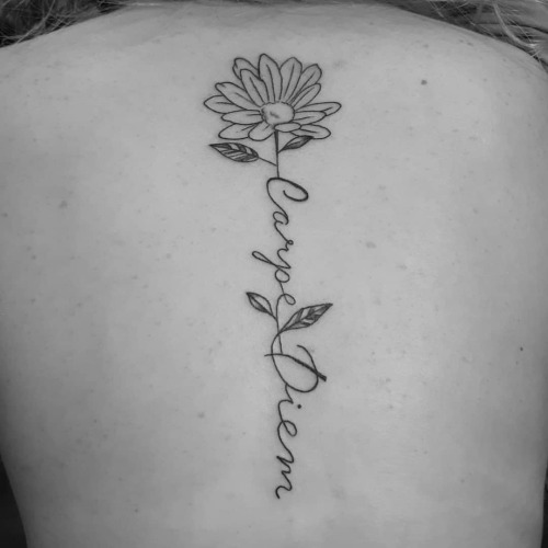 #carpediem #script #flower #tattoo by #femaletattooartist #femaletattooer #angelmaeglutz #mzxiii #so