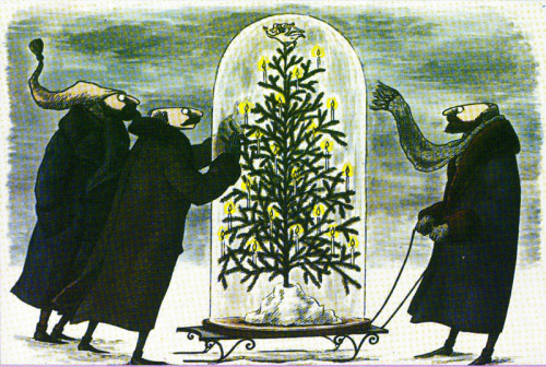 thesnicketfile:Christmas card by Edward Gorey