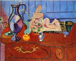 Lonequixote:  Still Life With A Pewter Jug And Pink Statuette ~ Henri Matisse 