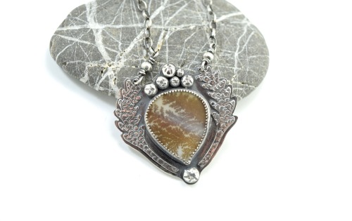 New Dendritic Agate Necklace- Inspired by seaweed on the Pacific Coast.