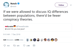 skipperdamned:  alolan-persians: westfailia: so uh notch is just openly a nazi now  using three sets of parentheses is code for white nationalists and nazis to find other white nationalists and nazis   No, using three sets of parenthesis is Nazi code