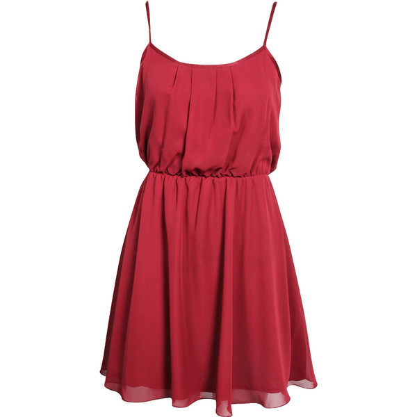 whotuberfancy:  Boohoo Heidi Strappy Chiffon Skater Dress   ❤ liked on Polyvore