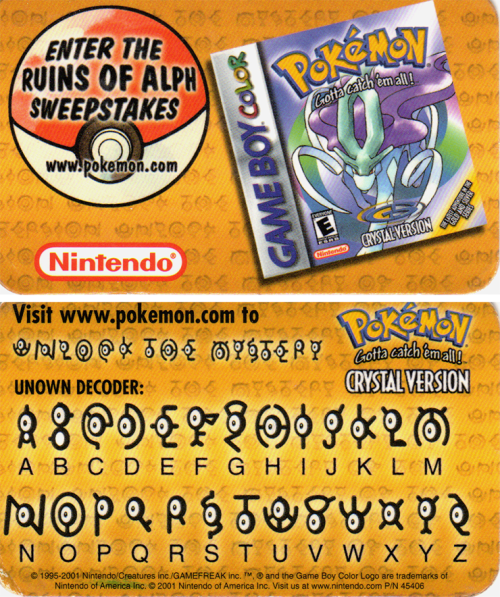 Pokémon Crystal - Unown Mystery in Ruins of Alph 