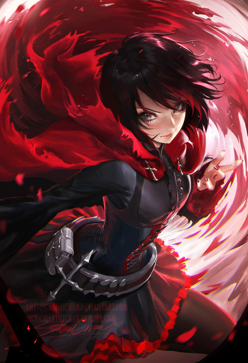 sakimichan:Ruby from Rwby *_* started watching it again ~I’ll paint more of the cast later on I thin