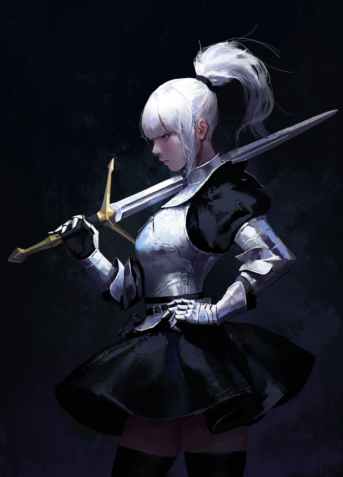 rhubarbes:  ArtStation - Sword Lady, by dongho Kang