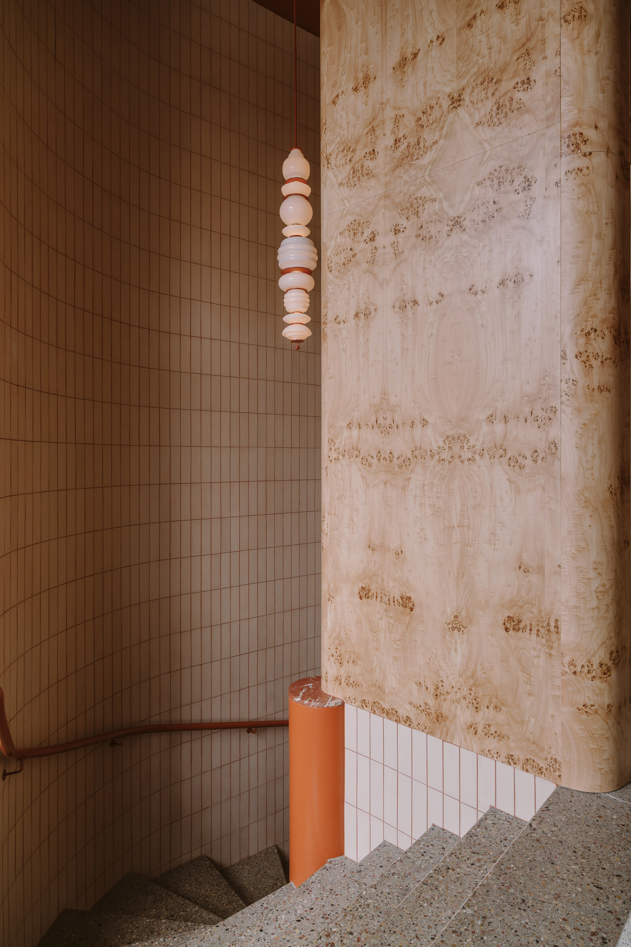 spatula:(via Colours clash inside Warsaw’s Opasly Tom restaurant by Buck Studio)