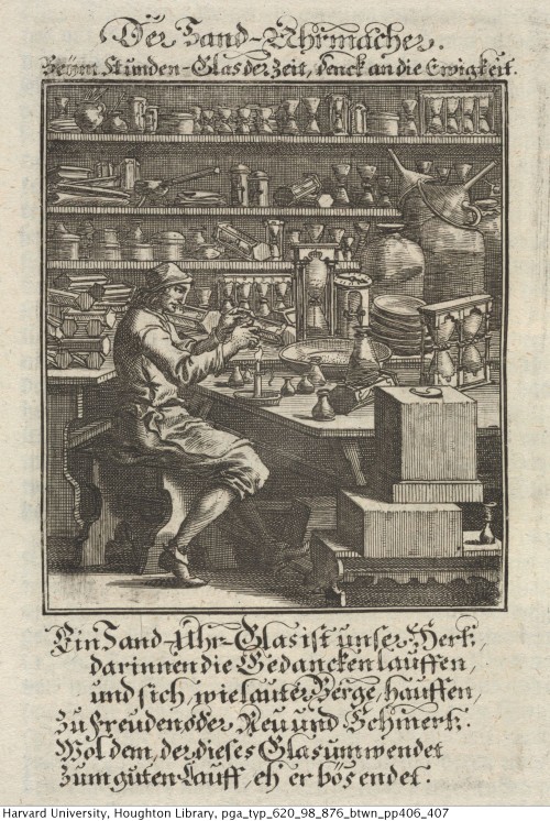 The clock-maker and the hourglass-maker. Weigel, Christoph, 1654-1725. Abbildung der gemein-nüt