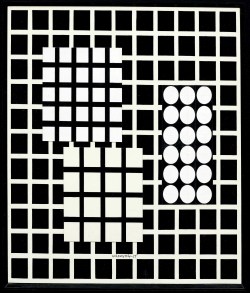 primary-yellow:  VICTOR VASARELY COMPOSITION NOIR ET BLANC, 1955 