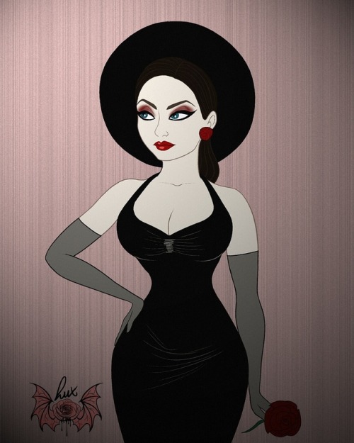 I Wanted To Draw A Gothic Pinup, And I Chose @aciddollpinup Because Why Not!