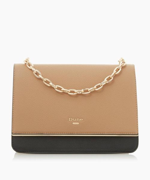 gasstyle: # Dune London - Delightful - CamelBoxy Clutch Bag