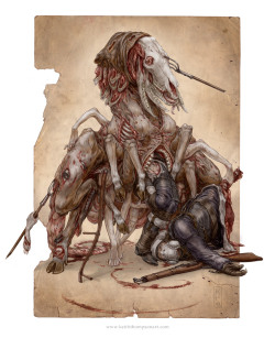 infinitemachine:  theoldaeroplane: by Keith Thompson. Please do not remove source. Pripyat Beast Necrotic Colossus Witch Puppet Apollonian Wight The Prophet S19 Syringe Saint   I’ll reblog Keith Thompson’s art as often as it appears on my dash. 