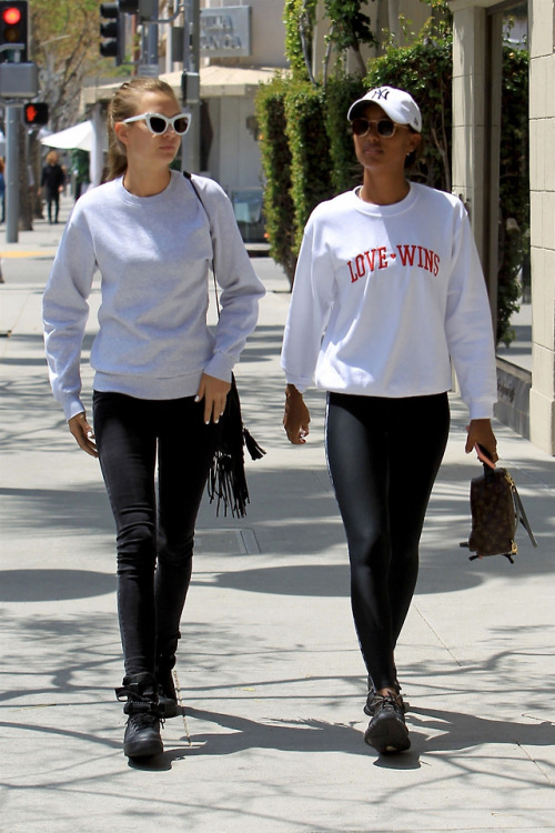 Josephine & Jasmine spotted out for lunch at Villa Blanca in Beverly Hills - April 24th, 2018.