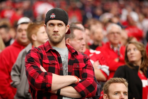 gfbaseball: Bryce Harper at the Fiesta Bowl - January 1, 2016