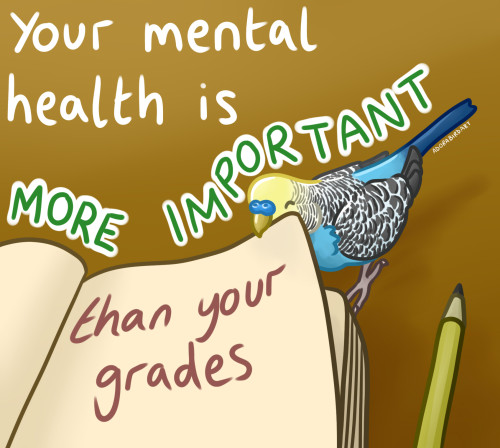 featheredadora: Your mental health is more important than your grades!