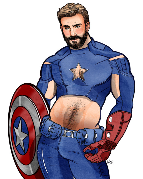 Im Team Cap Myself. Sexy Bara Captain America Illustrated By Me.@ChrisEvans
