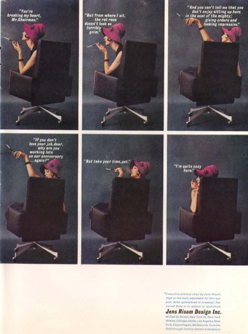 Jens Risom, advertisement for executive posture chair, 1961. Jens Risom Design Inc., N.Y.