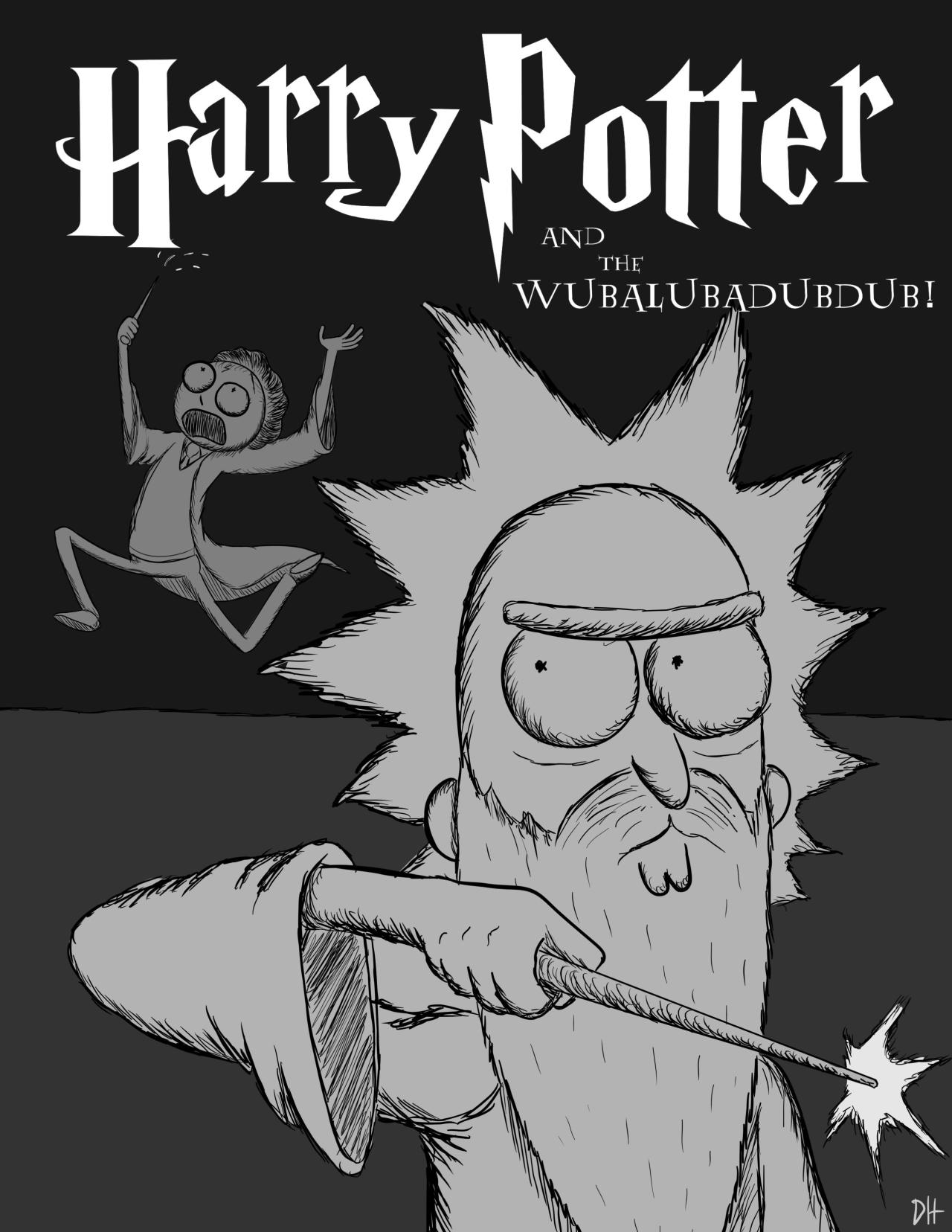 davidhfilms:  INKTOBER DAY 8:  Rick and Morty – Harry Potter STAY TUNED FOR THE