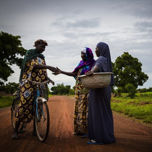 africashowboy:I was following the two women on the right to go pick sheanut fruits, which they will 