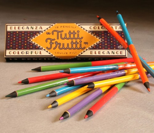 Tutti FruttiTwelve Colored PencilsLouise Fili 18.7 × 5.7 CM)12 DOUBLE-SIDED PENCILS, 6 COLORS,