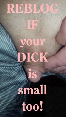 1948pops:  ehepaar0711:  micropeniscuckold: chastity-queen:   Wow! This dicklet is limp, small and of no use to anyone!   Well…..for the amusement of this QUEEN! The laughter when seeing such a small, baby dicklet was wonderful.  @bball  Yes, it’s