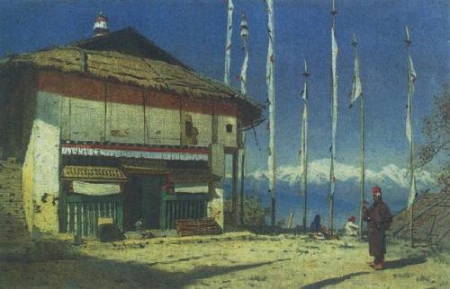artist-vereshchagin: Buddhist temple in Darjeeling. Sikkim, 1874, Vasily Vereshchaginwww.wik