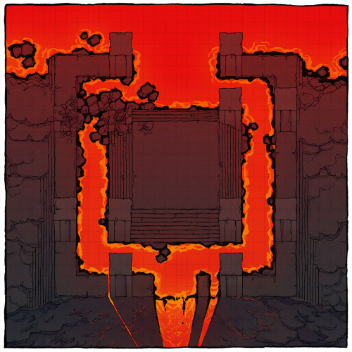 The Arena of Fire Battle MapTread carefully! My big, new battle map is of a stone arena on the brink