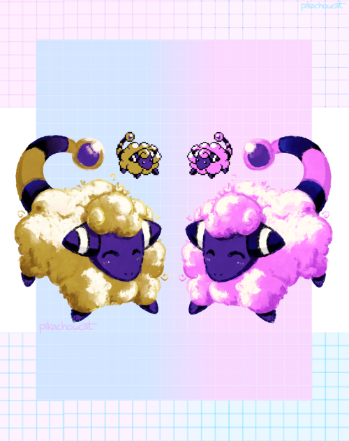 mareep and beta mareep, but they’re the shapes and colors of a friend!love is stored in the ma