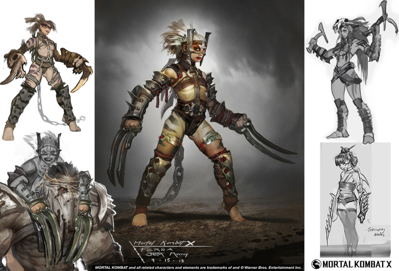 iliveonmycdrive:  Ferra and Torr concept art for Mortal Kombat X by Justin Murray