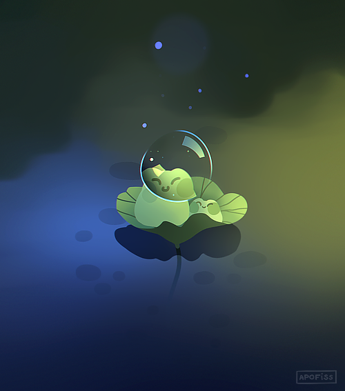 Big Frog Smol Frog! ... Wallpaper Link HERE! ^o^