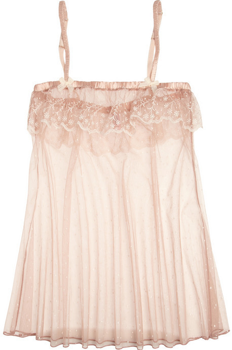 Agent Provocateur Ambrose Swiss-dot tulle chemise