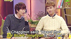     how changmin and kyuhyun make friends. :|trans cr:  SHINee站联合制作, 神之再起    